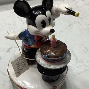 Disney Mickey Mouse Musical Figurine, Plays "It's a Small World" By Schmid